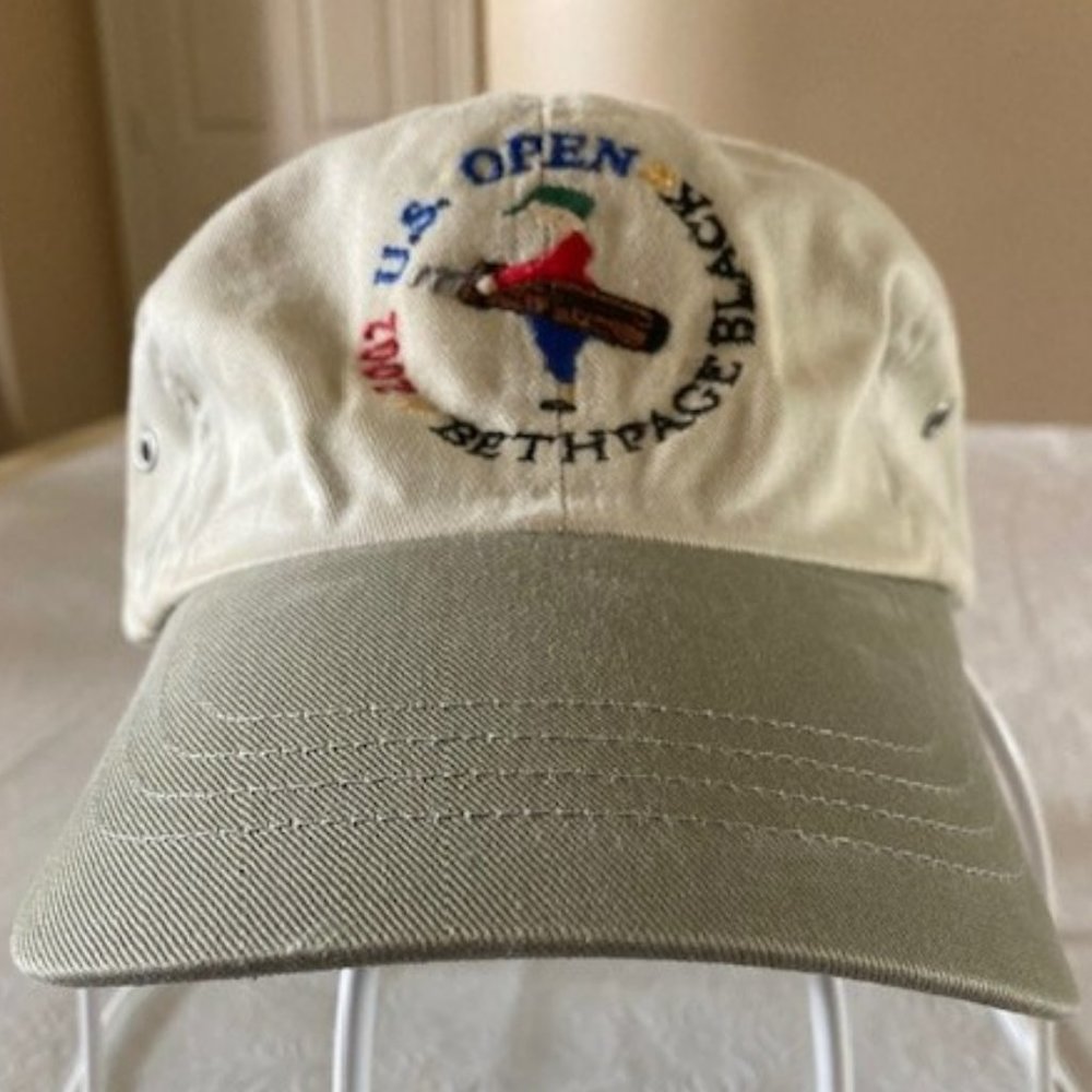 US Open Bethpage Black 2002 Golf Hat Beige &Stone Cotton Vintage Original Design